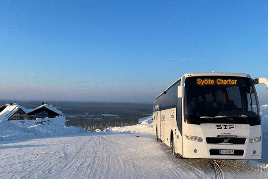 charter tourist bus in lapland